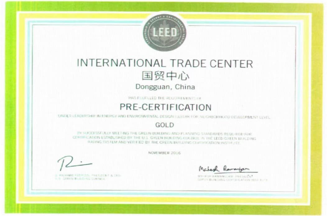 US LEED Gold Certification